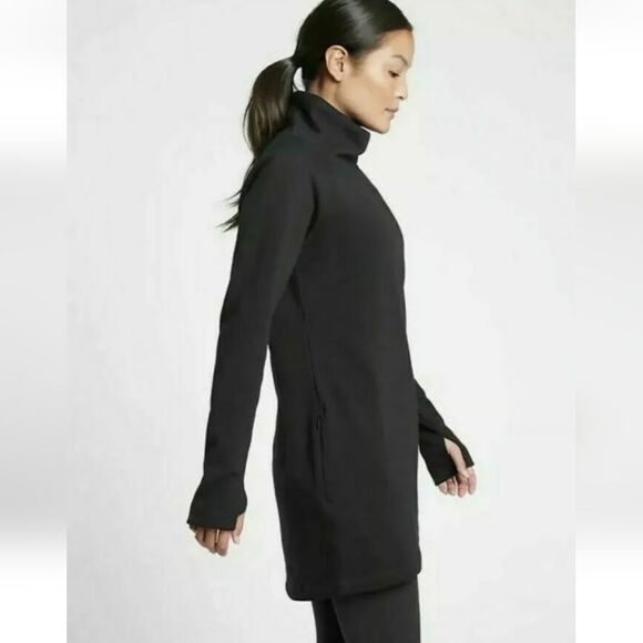 Athleta Cozy Karma Asymmetrical Neckline Sweatshirt Dress Black Size XXS - Picture 16 of 16